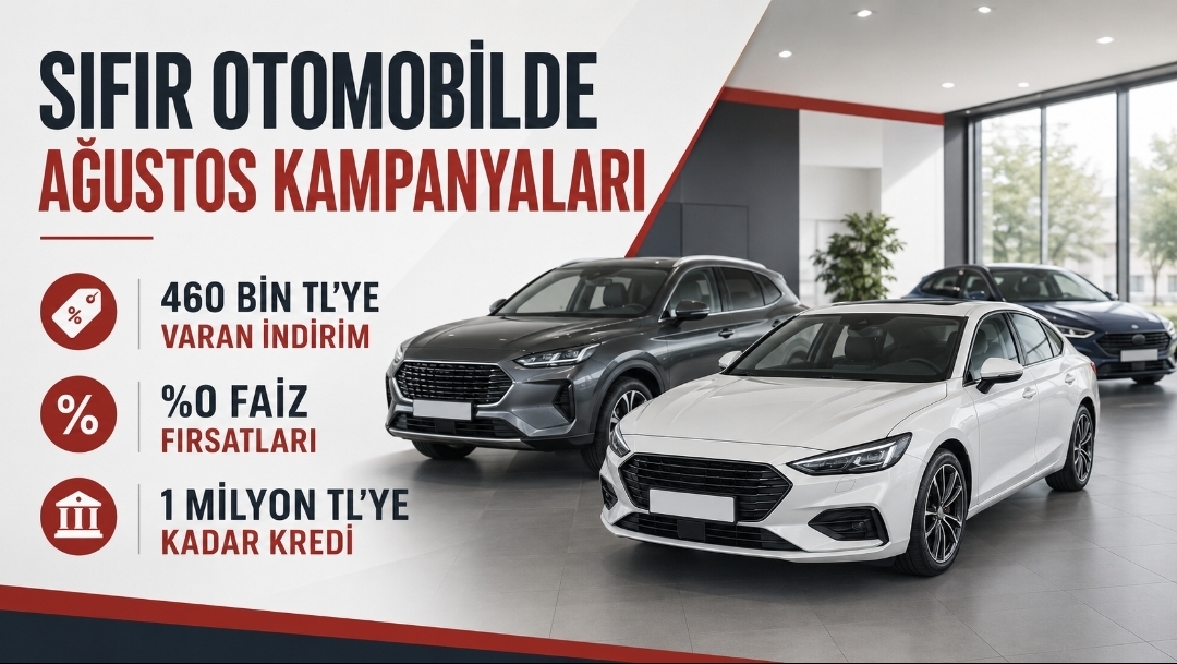 SIFIR OTOMOBİLDE AĞUSTOS KAMPANYALARI: MARKA MARKA İNDİRİM VE FAİZ FIRSATLARI